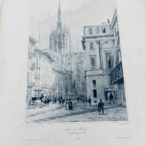 milan Dôme de Milan 31 x 45 cm lithographie