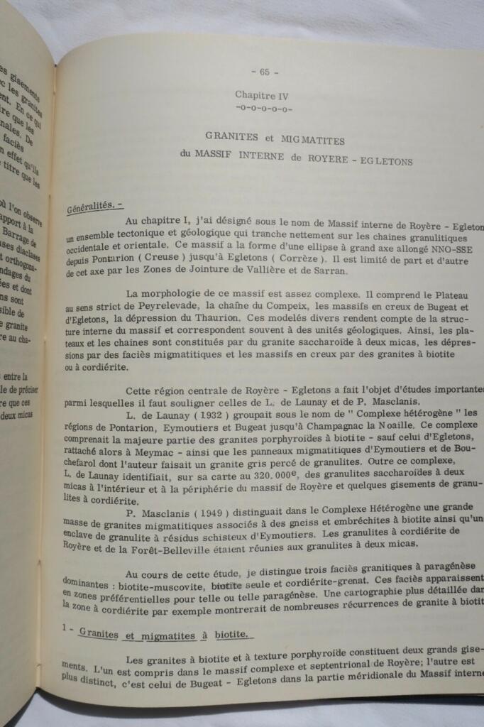Millevaches micaschists and granites geological study