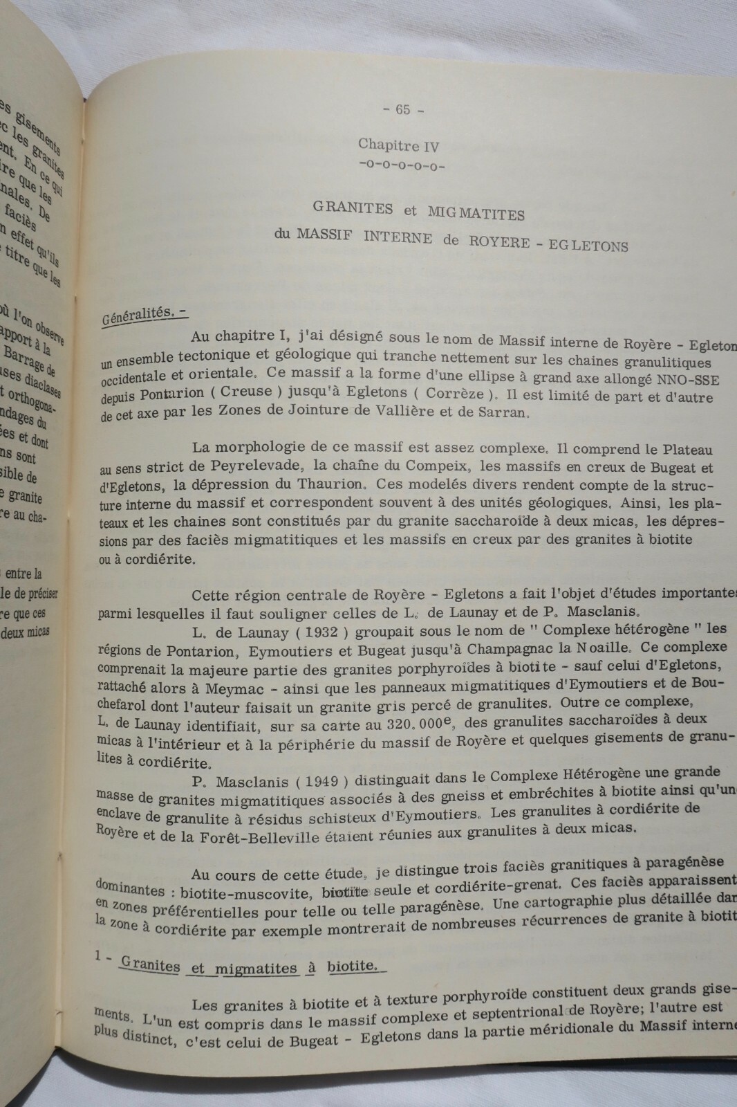 Millevaches region geology<span class="lla-card-orig-wrap"><span class="lla-card-orig">❦ Millevaches micaschistes et granites 1965</span></span> - La Librairie Antique
