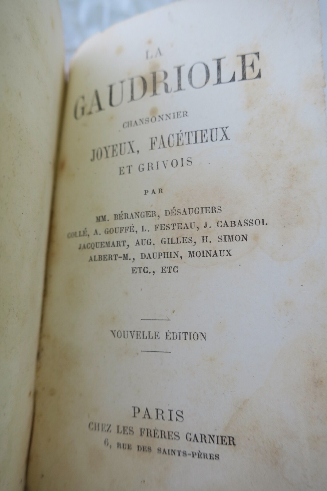 Seltene fröhliche französische Liedersammlung - Image 3