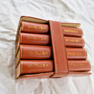 Mini Travellers dictionaries English, german, Italian, french, spanish 60x80mm.