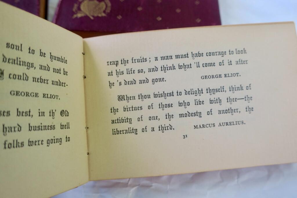 Mini wit and humor wisdom proverbs epigram sentiment philosoph 1885 68 x 100 mm.