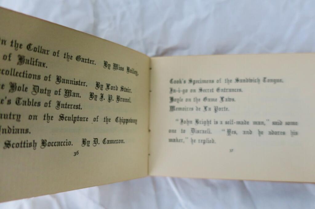 Mini wit and humor wisdom proverbs epigram sentiment philosoph 1885 68 x 100 mm.
