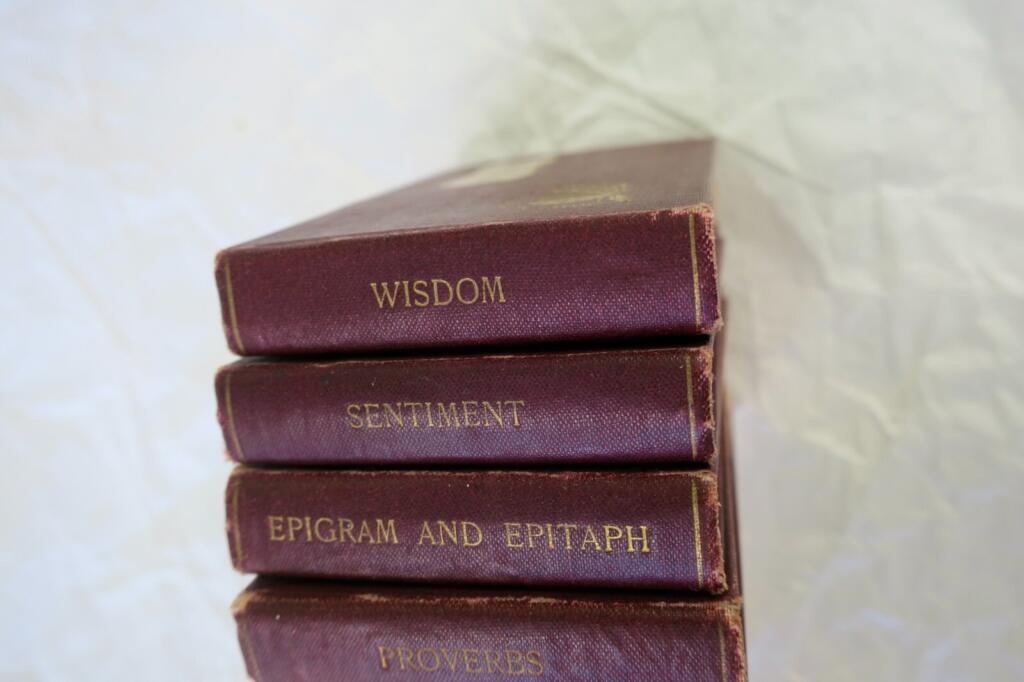 Mini wit and humor wisdom proverbs epigram sentiment philosoph 1885 68 x 100 mm.