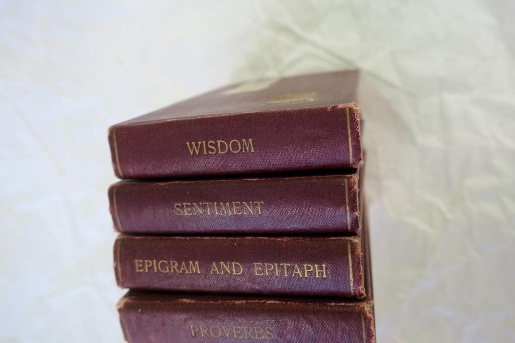 Mini wit and humor wisdom proverbs epigram sentiment philosoph 1885 68 x 100 mm.