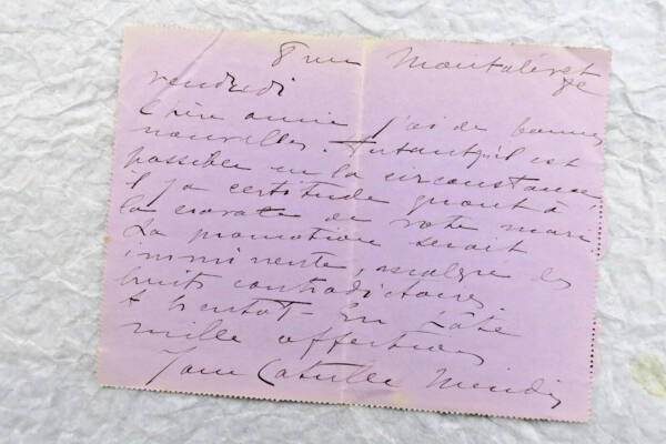 Mme CATULLE-MENDES lettres autographes manuscrites & signées