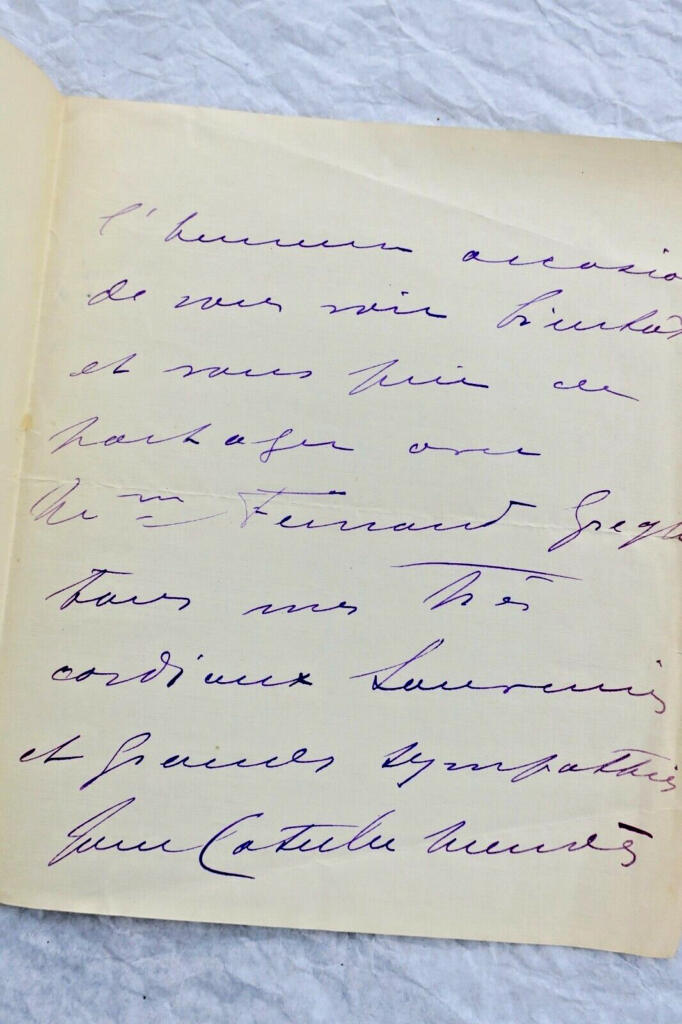 Mme CATULLE-MENDES lettres autographes manuscrites & signées