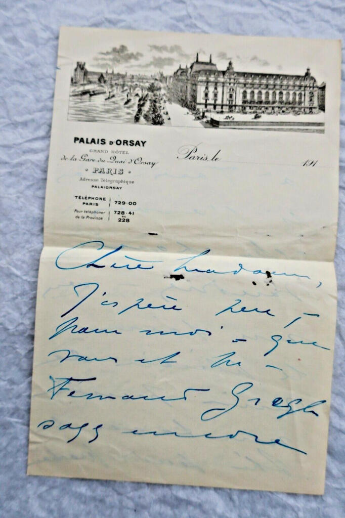 Autographe Briefe von Mme CATULLE-MENDES