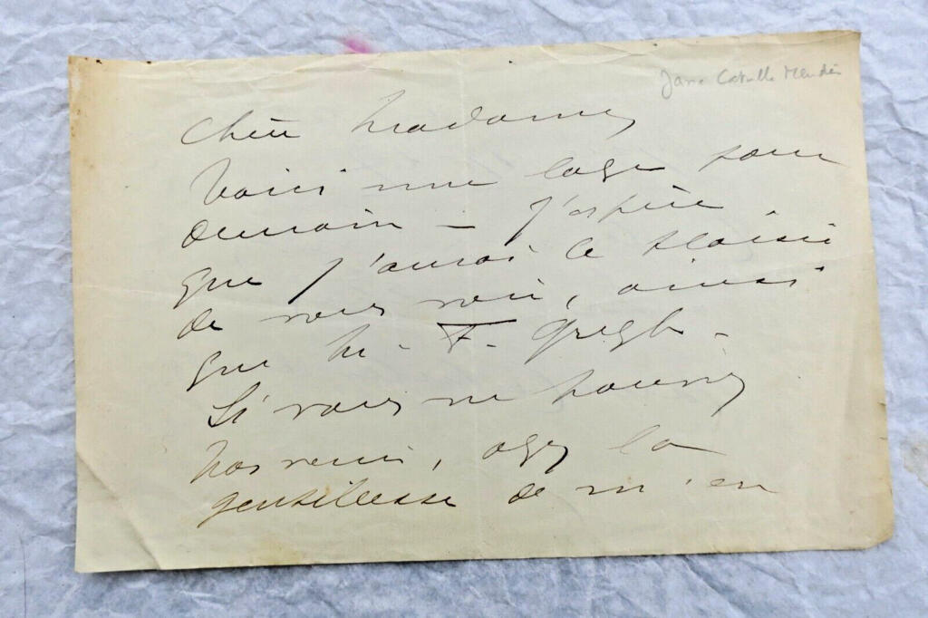 Mme CATULLE-MENDES lettres autographes manuscrites & signées