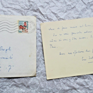 Mme Jules Romain lettre autographe manuscrite & signée