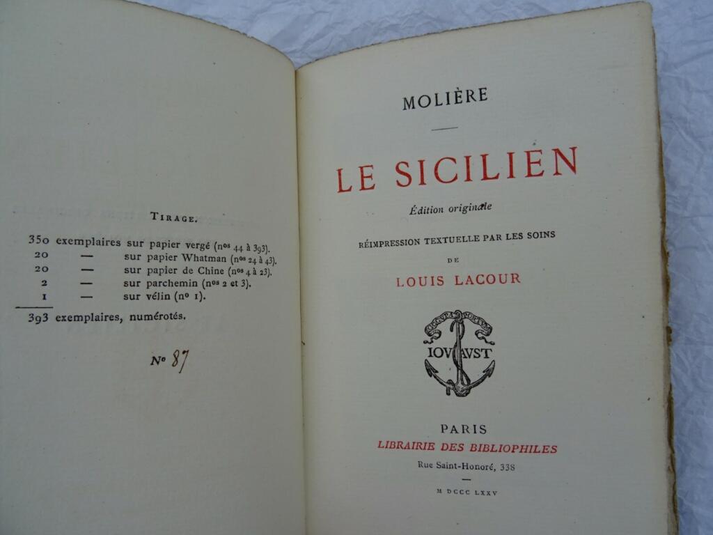 Originalausgabe von Molières sizilianischem Spiel