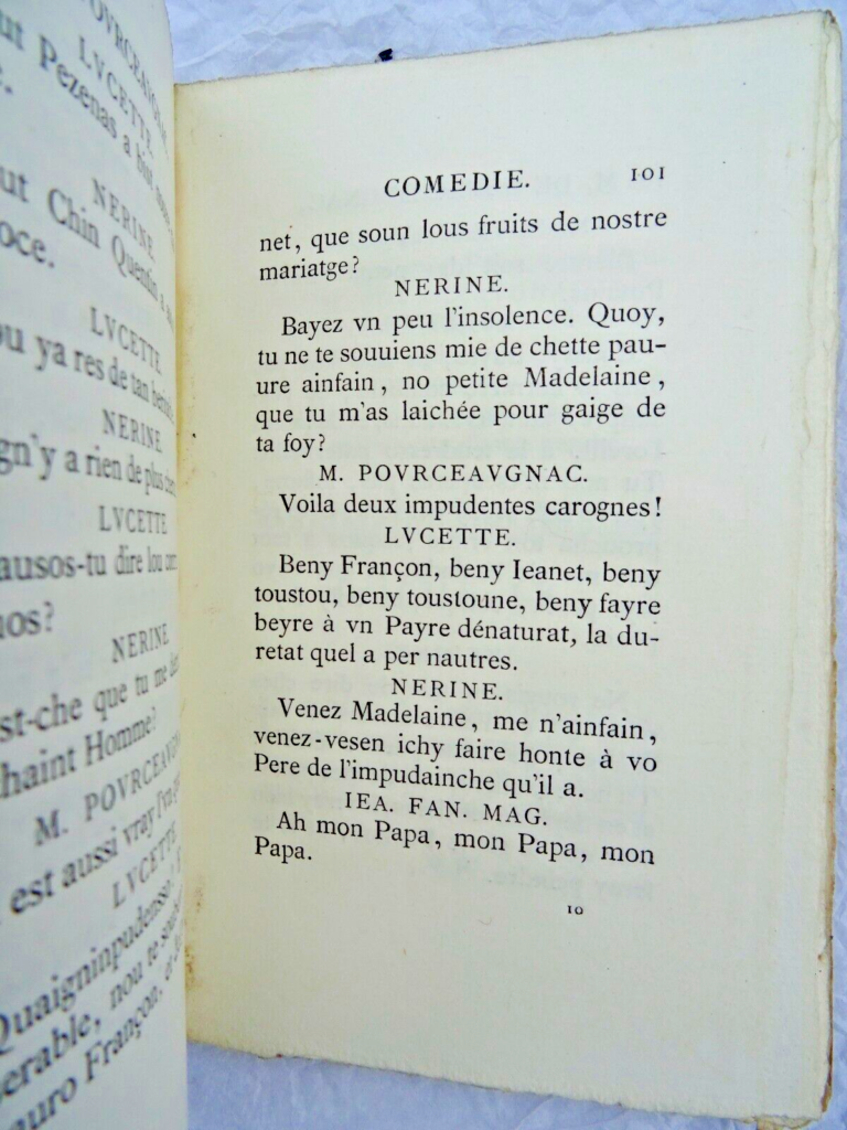Molière Monsieur de Pourceaugnac sur vergé 1876