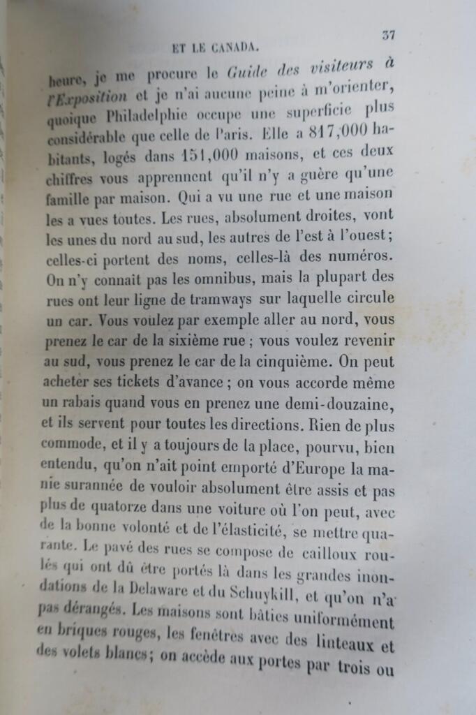 MOLINARI Lettres sur les Etats-unis et le Canada 1876