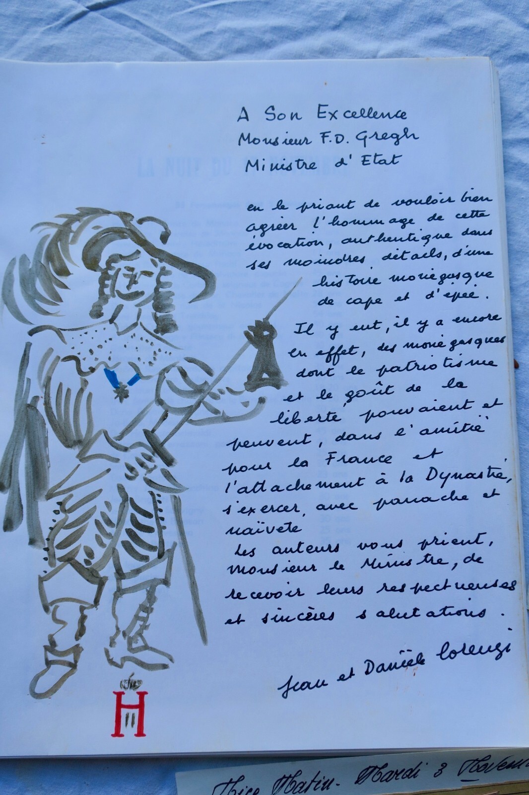 Monaco Lorenzi la nuit du 17 novembre (1630) roman de cape & d'épée + dessin+ – Image 6
