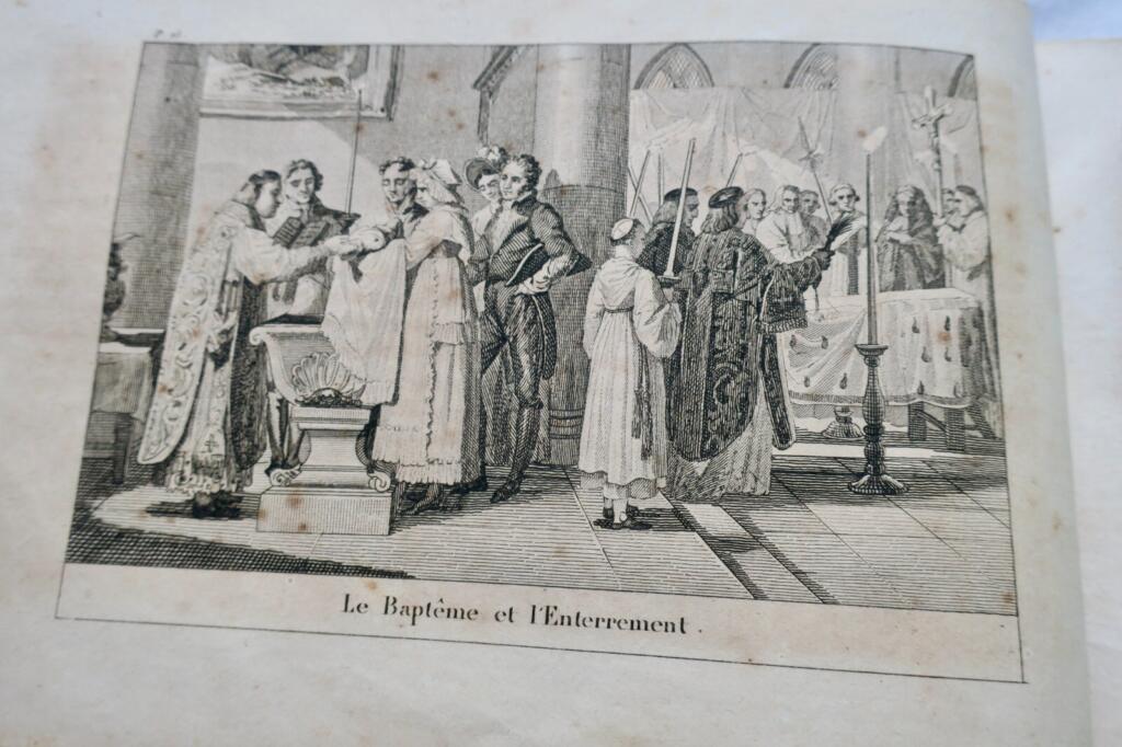 Moral lessons through contrasting tales and engravings