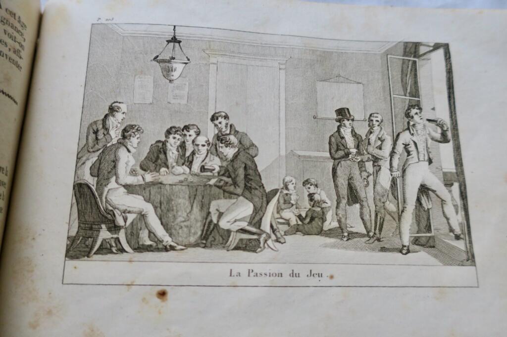 Moral lessons through contrasting tales and engravings
