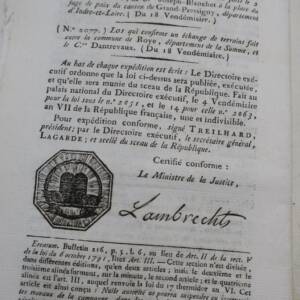 Monnaie bulletin des lois de la république REVOLUTION
