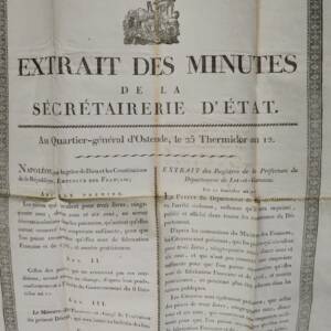 Monnaie extrait des minutes de la secrétairerie d'état EMPIRE Lot et Garonne