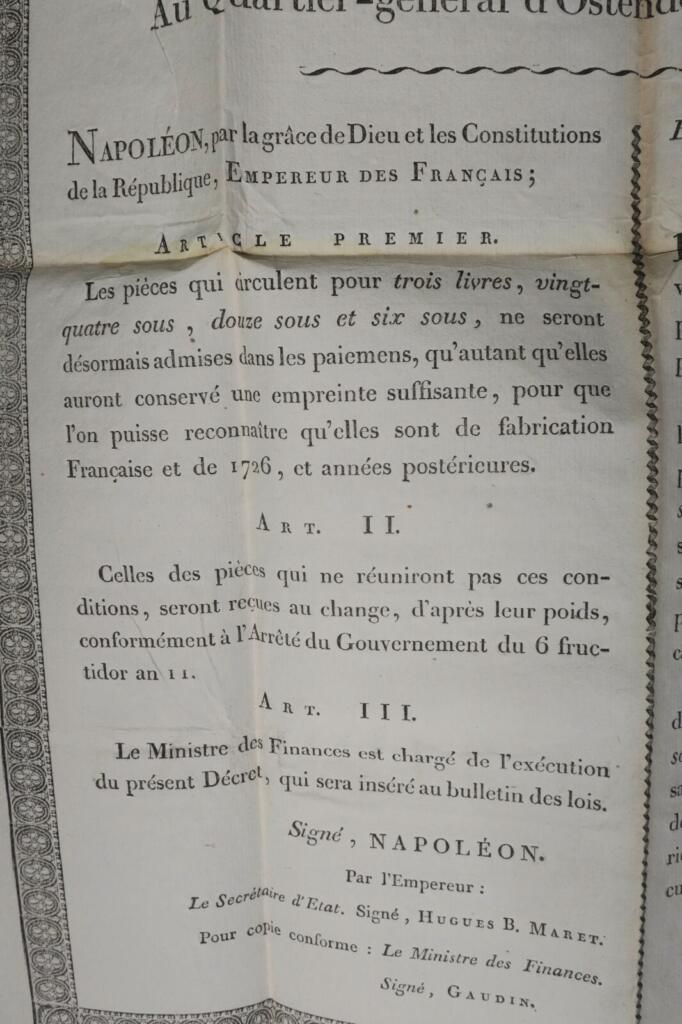 Imperial State Secretariat Extract, 1804