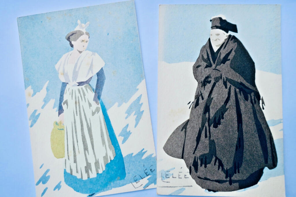 山区妇女明信片