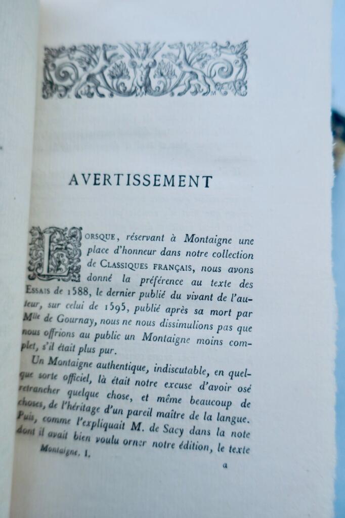 Montaigne's Essays in a Fine Edition