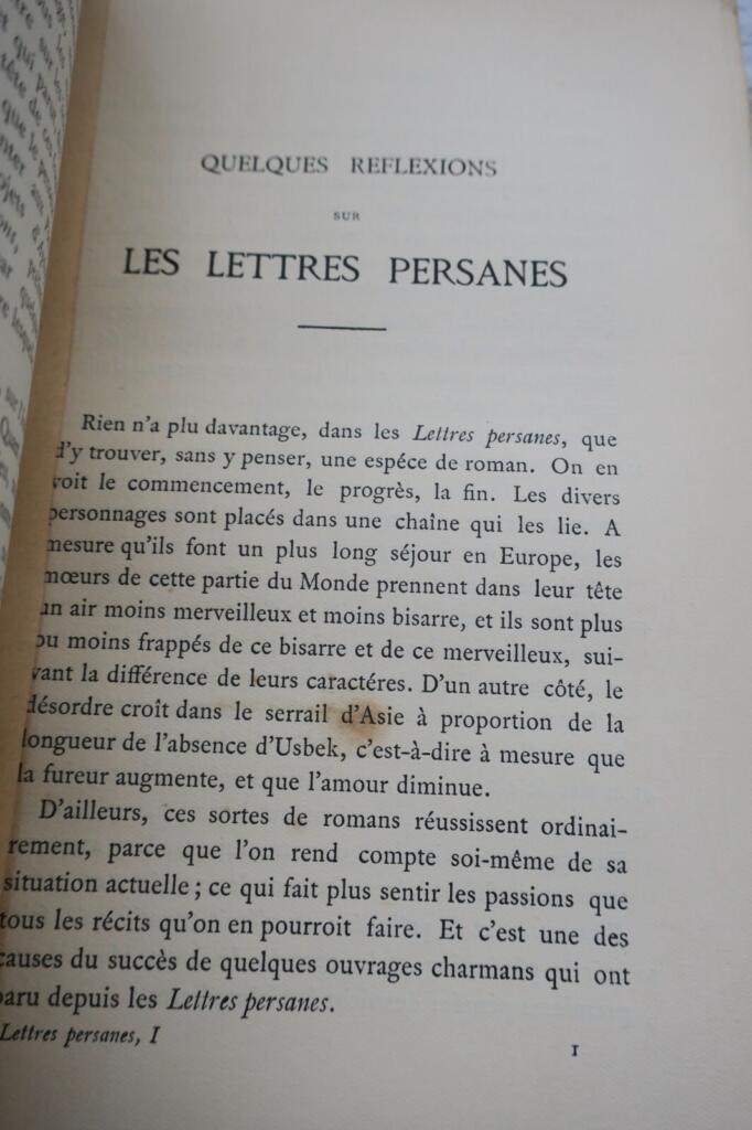 MONTESQUIEU (PAR BARCKHAUSEN HENRI) LETTRES PERSANES 1913