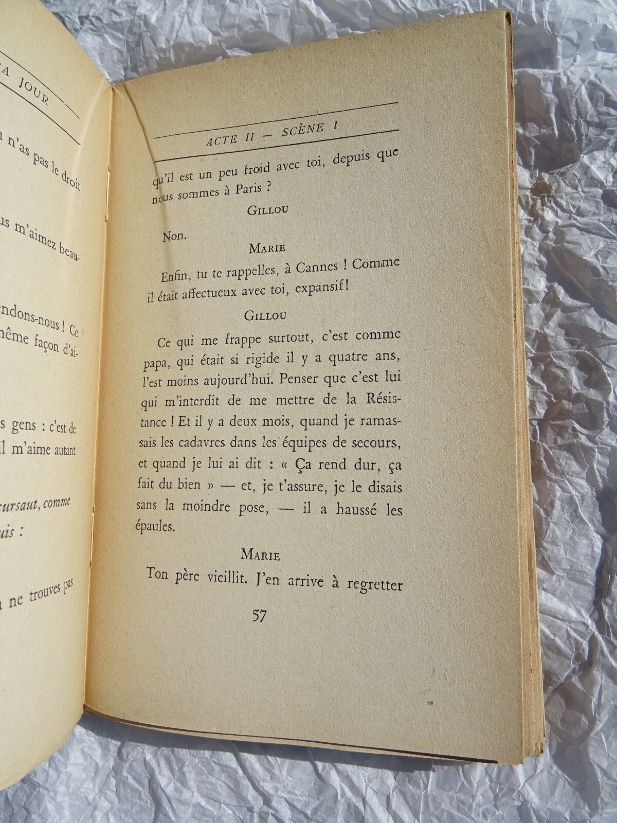 MONTHERLANT Demain il fera jour. Trois actes Gallimard blanche - La Librairie Antique