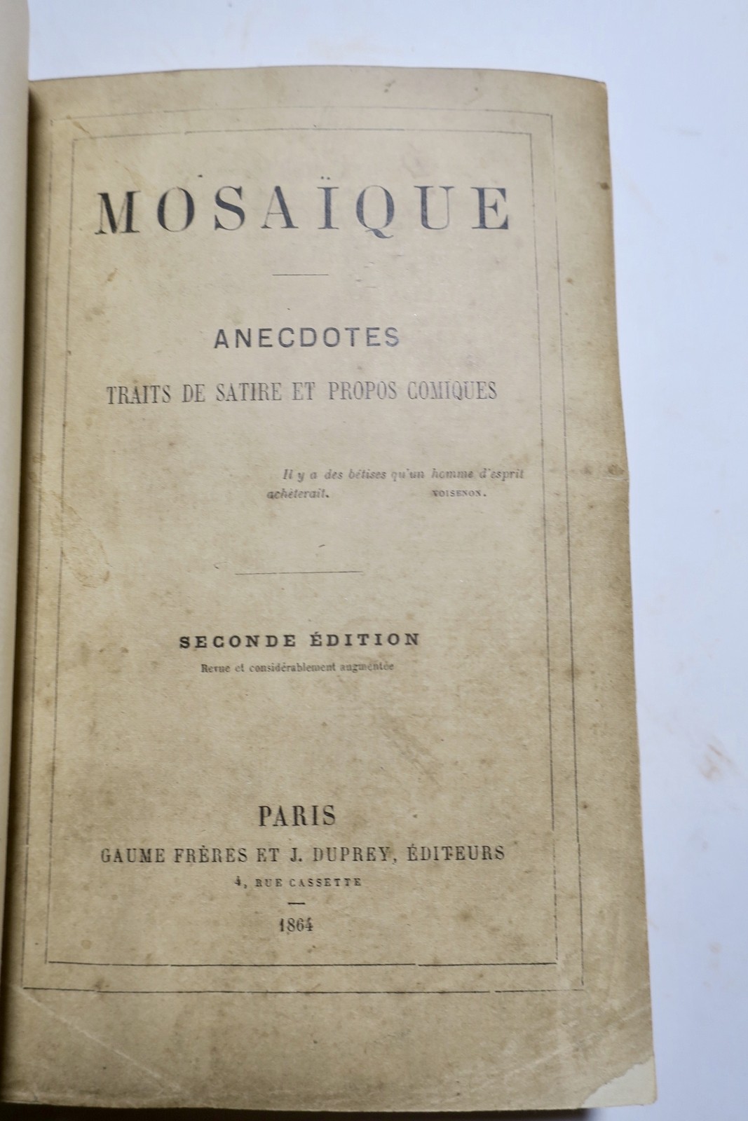 Sammlung alter und neuer Kurzweil<span class="lla-card-orig-wrap"><span class="lla-card-orig">❦ Mosaïque – Amusettes vieilles et nouvelles 1864</span></span> - La Librairie Antique