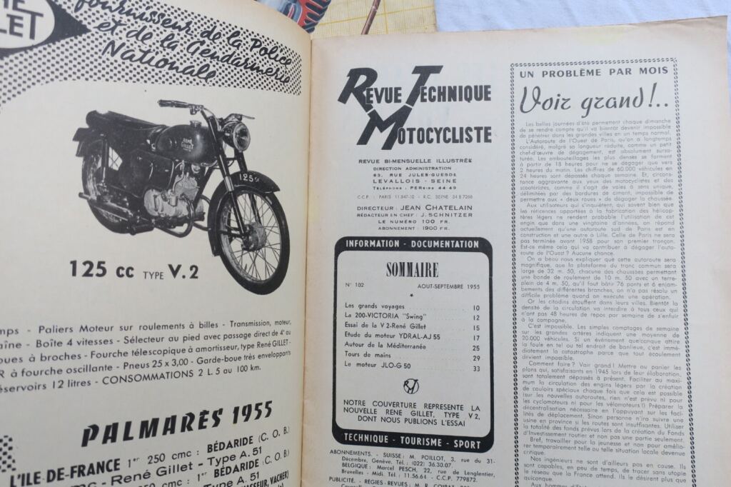 MOTO Revue Technique Motocycliste 1952 …1957