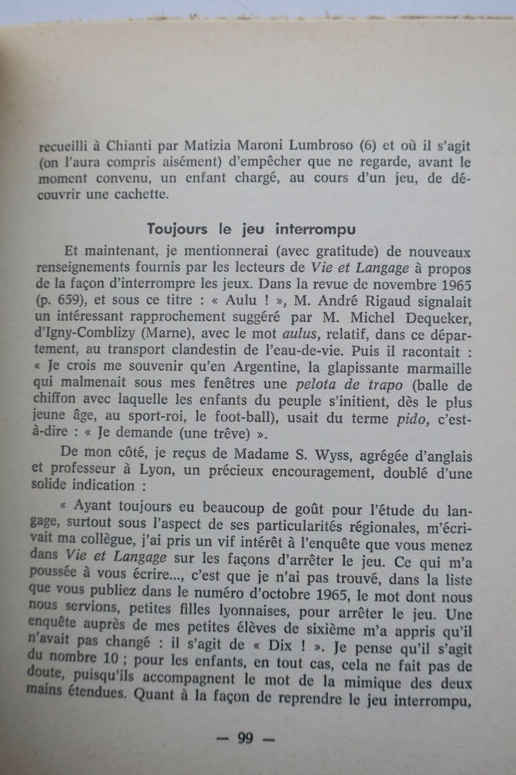 mots des métiers des traditions Nouvelles questions de folklore et de language