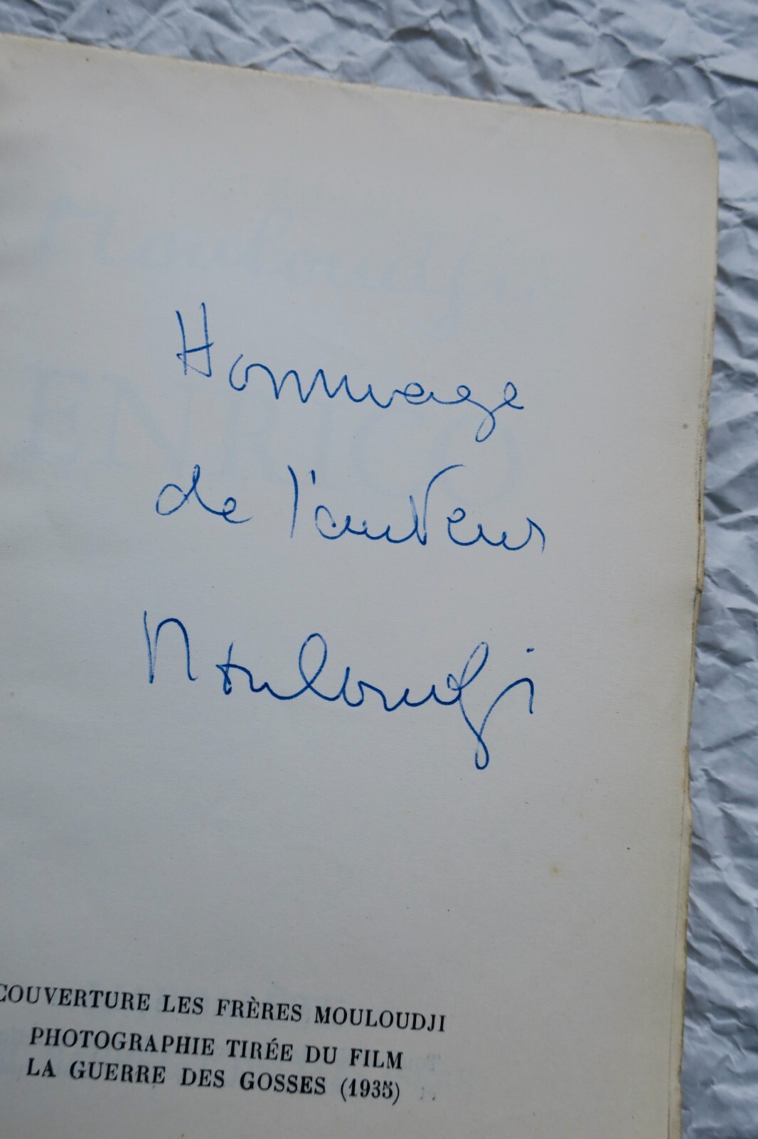 Mouloudji's 1955 Work<span class="lla-card-orig-wrap"><span class="lla-card-orig">❦ Mouloudji enrico + dédicace</span></span> - La Librairie Antique