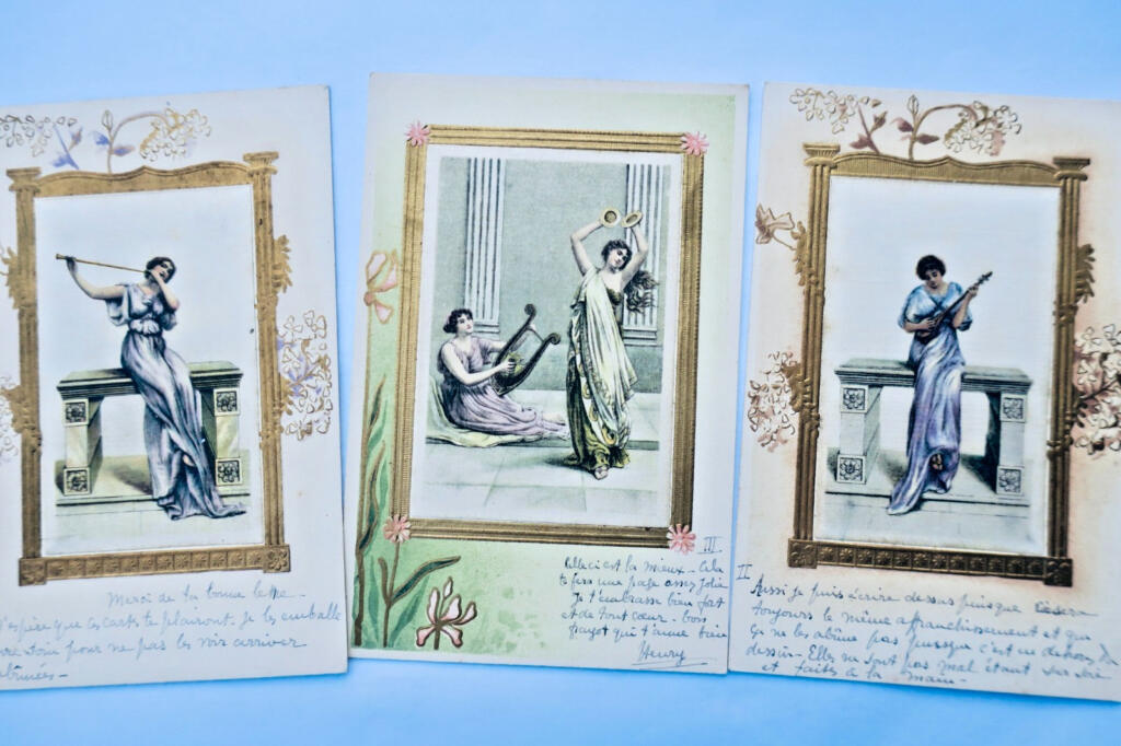 Muses on Silk, Hand Painted Postcards 1903