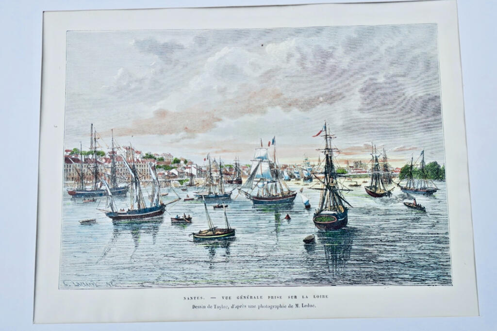 Nantes 3 gravures sur acier rehaussées en couleurs