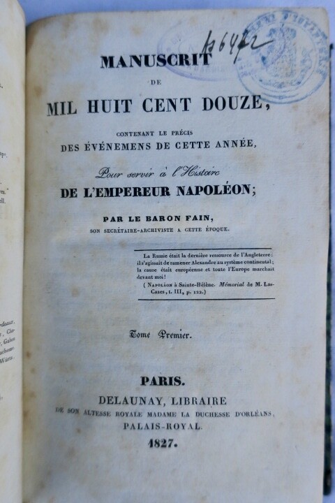 Napoleons Ereignisse von 1812
