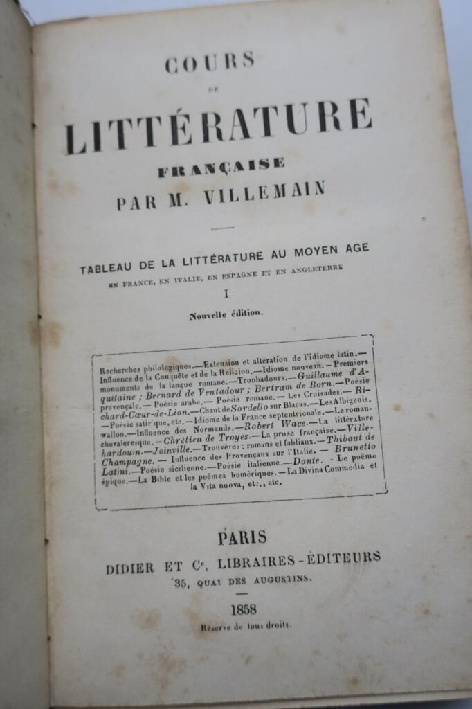 フランス文学講座:中世文学概観
