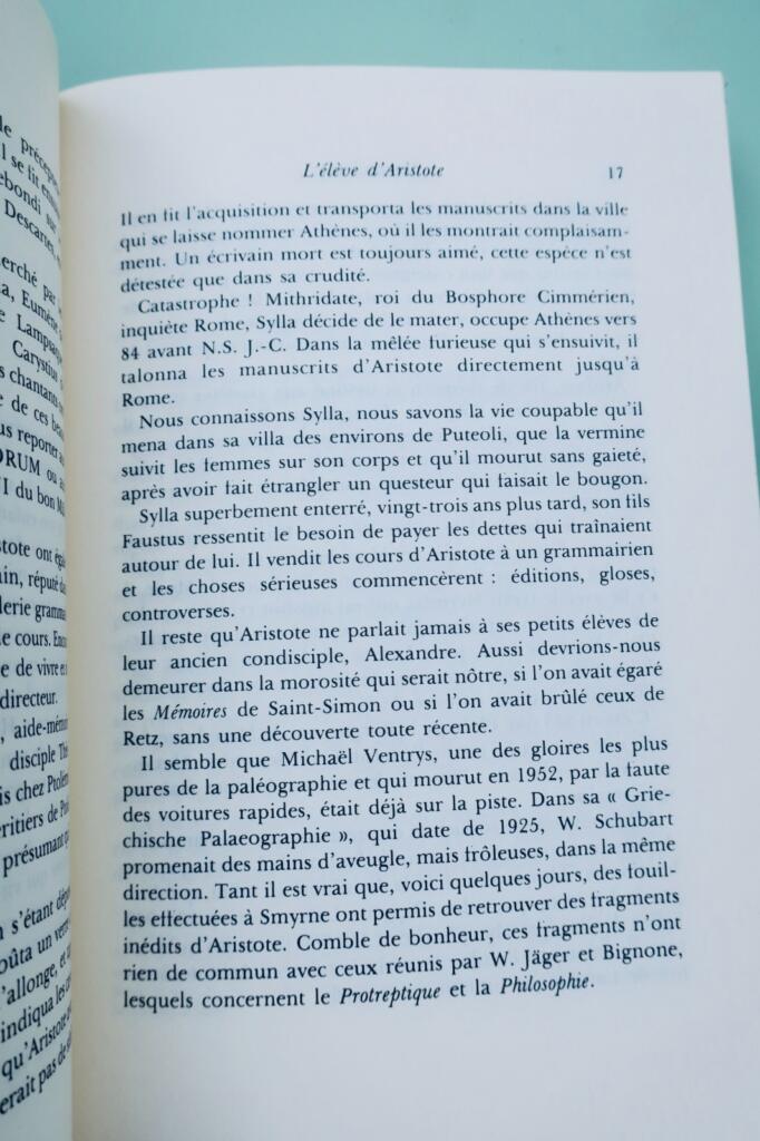 NIMIER, Roger. L&rsquo;élève d&rsquo;Aristote 1981