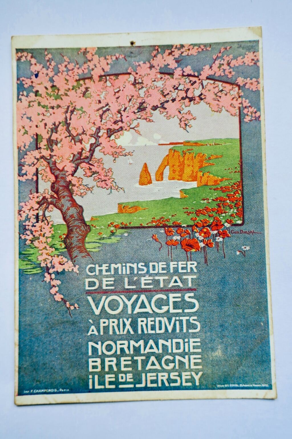 Normandie, Bretagne, Jersey Eisenbahn-Postkarten