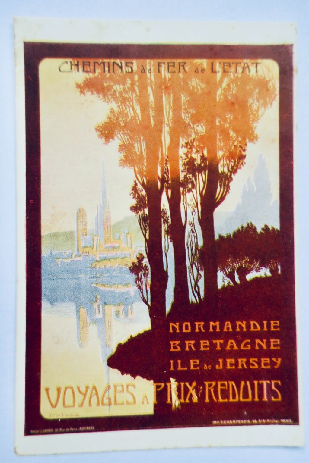 Normandie, Bretagne, Jersey Eisenbahn-Postkarten
