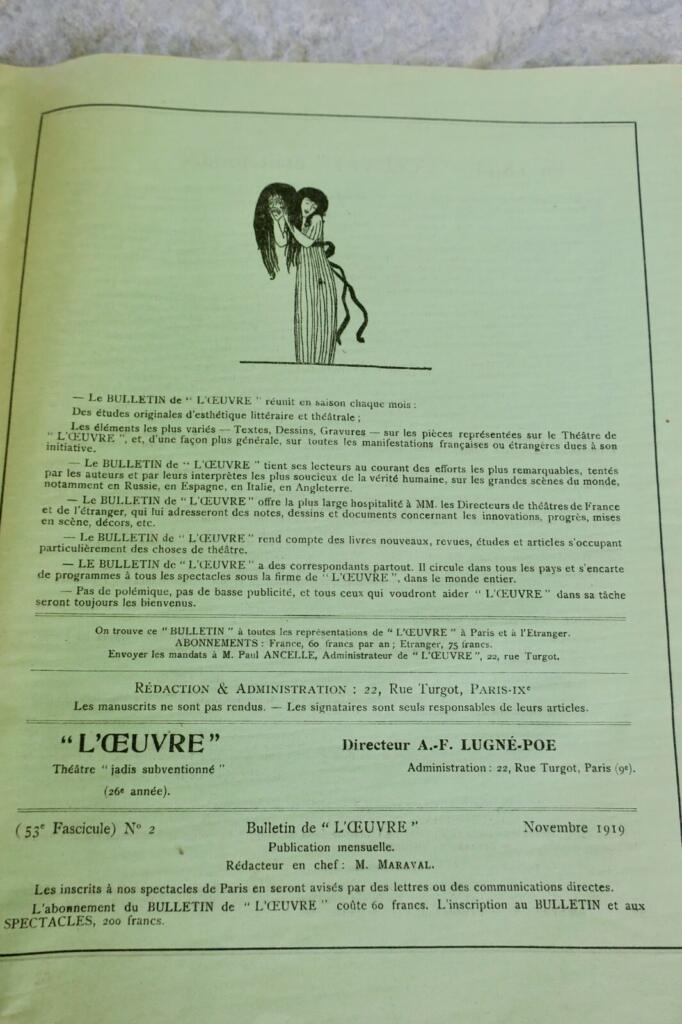 Oeuvre 1919 novembre 53 ème fascicule