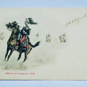 Officier de dragons 1900 Malespine del. Bergeret Nancy