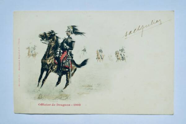 Officier de dragons 1900 Malespine del. Bergeret Nancy