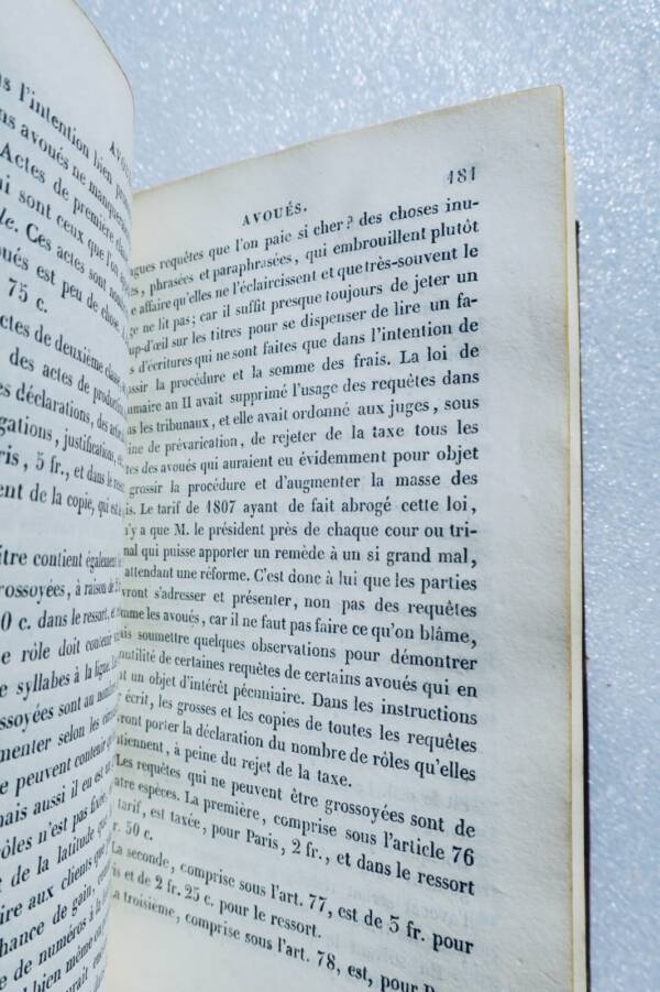 Officiers ministériels dévoilés ou tarif général 1829 Pissin