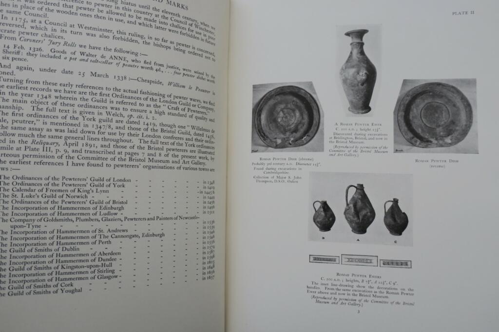 OLD PEWTER: ITS MAKERS AND MARKS IN ENGLAND, Scotland & Ireland 1929