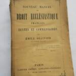 Ollivier Émile Nouveau manuel de droit ecclésiastique français 1886
