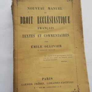 Ollivier Émile Nouveau manuel de droit ecclésiastique français 1886