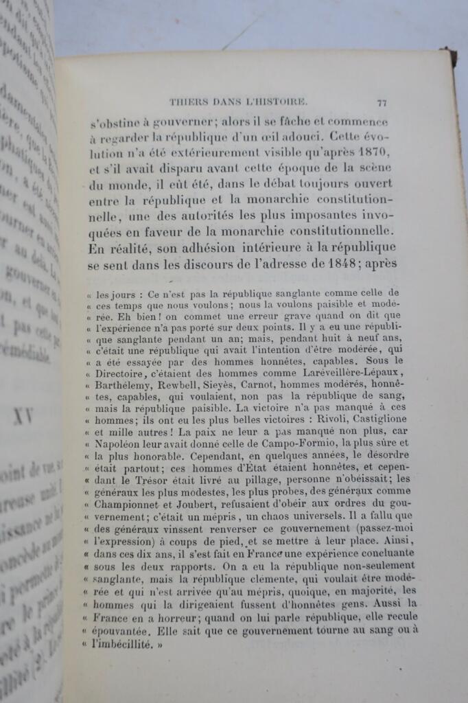OLLIVIER Thiers à l’académie et dans l’histoire 1879