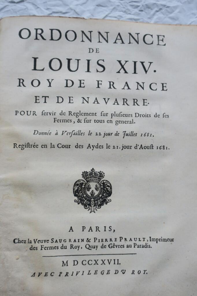 Regulations of Louis XIV (1720-1727)