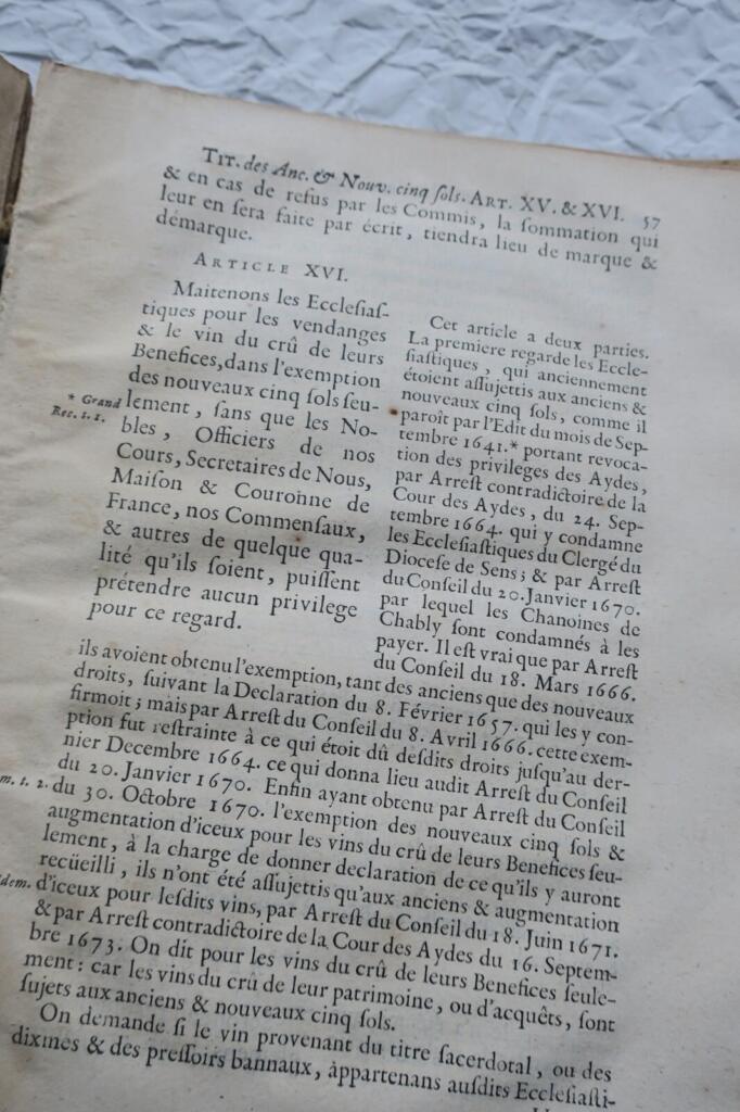 Regulations of Louis XIV (1720-1727)
