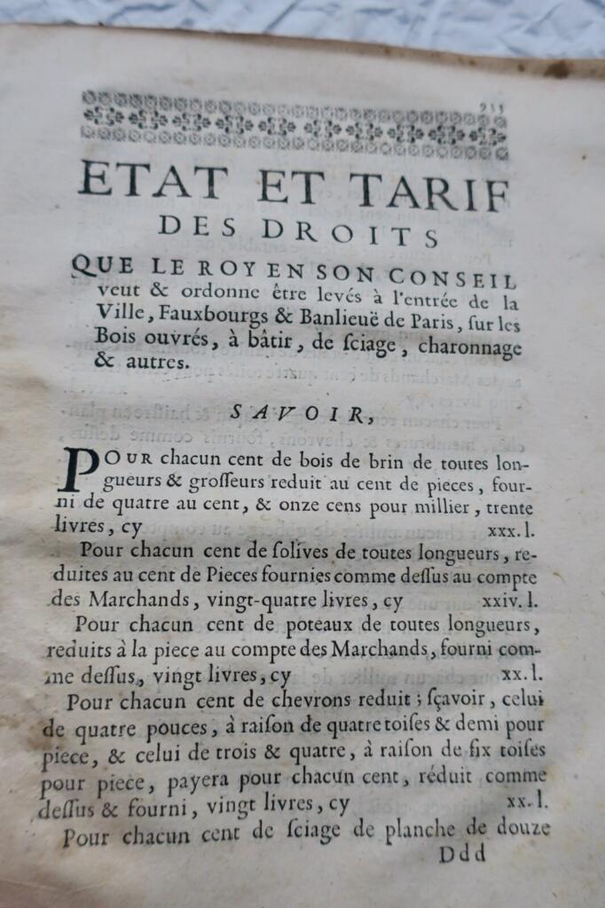 Regulations of Louis XIV (1720-1727)