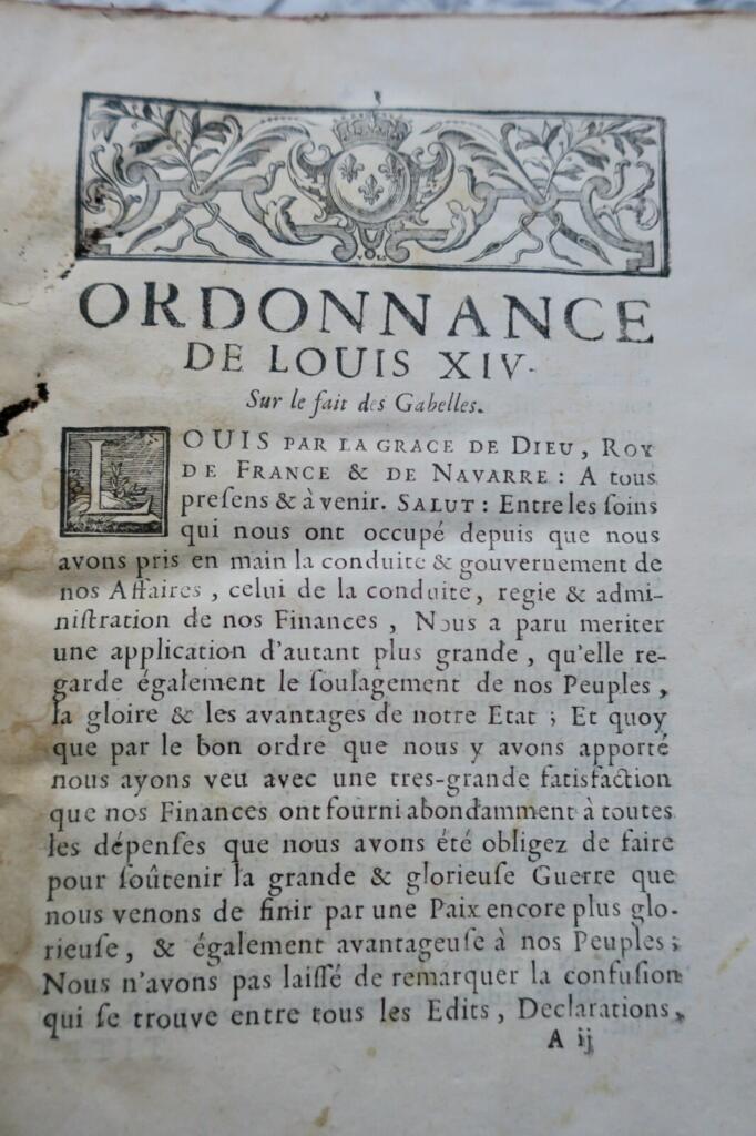 Regulations of Louis XIV (1720-1727)